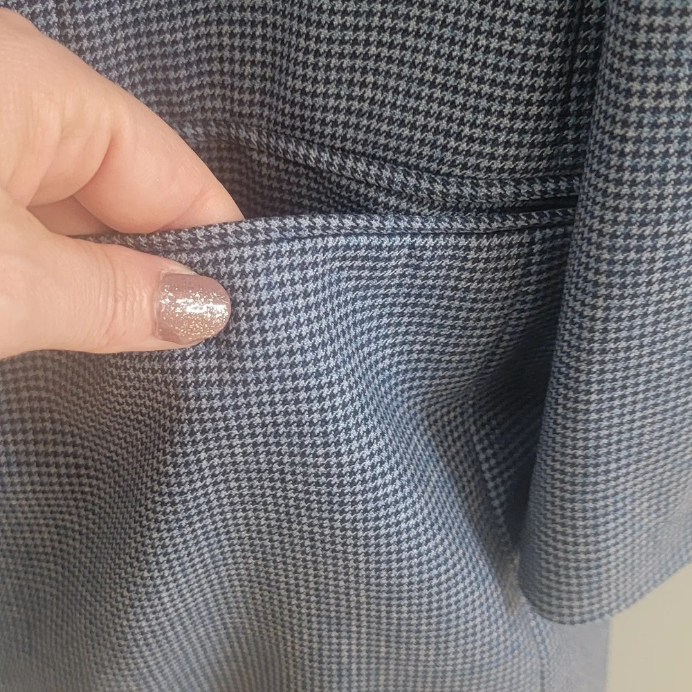 Ermenegildo Zegna‎ Trofeo Blue Wool Houndstooth Sport Blazer Size 56R